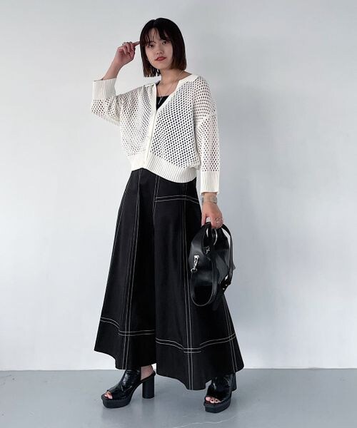 PAGEBOY(ページボーイ)の「チノステッチフレアスカート(スカート・レディース・ブラック09/グレージュ12・F)」の4枚目の写真