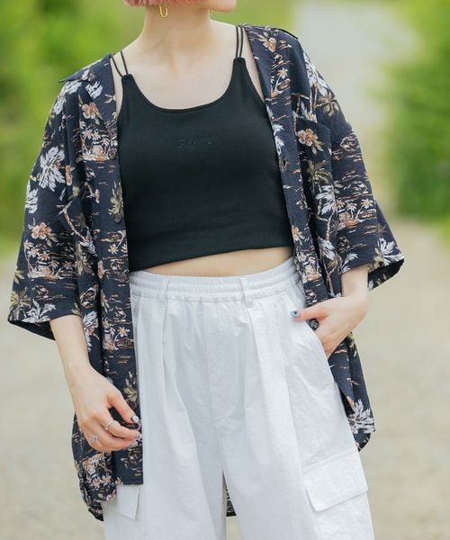 PAGEBOY（ページボーイ）の「カップ付きロゴシシュウキャミ（トップス・レディース・オフホワイト05/ブラック09/ブルー85・FREE）」の8枚目の写真