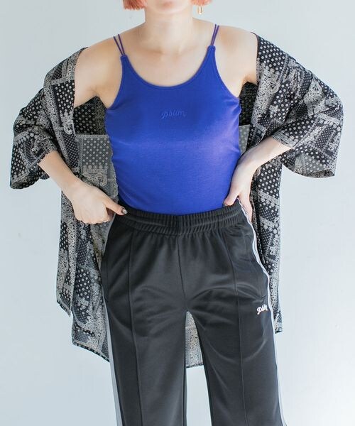 PAGEBOY（ページボーイ）の「カップ付きロゴシシュウキャミ（トップス・レディース・オフホワイト05/ブラック09/ブルー85・FREE）」の3枚目の写真