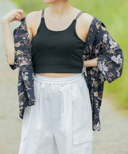 PAGEBOY（ページボーイ）の「カップ付きロゴシシュウキャミ（トップス・レディース・オフホワイト05/ブラック09/ブルー85・FREE）」の9枚目の写真