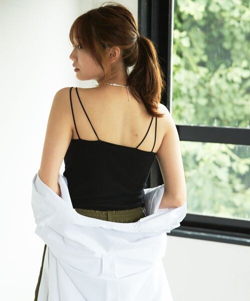 PAGEBOY（ページボーイ）の「カップ付きロゴシシュウキャミ（トップス・レディース・オフホワイト05/ブラック09/ブルー85・FREE）」の15枚目の写真