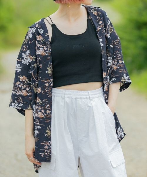 PAGEBOY（ページボーイ）の「カップ付きロゴシシュウキャミ（トップス・レディース・オフホワイト05/ブラック09/ブルー85・FREE）」の11枚目の写真