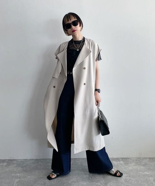 PAGEBOY（ページボーイ）の「サステナデニムワイドフレア（パンツ・レディース・サックスブルー85/インディゴブルー87・25inch/26inch）」の7枚目の写真