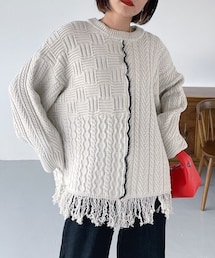 PAGEBOY | MIXケーブルBIGプルオーバー(トップス)