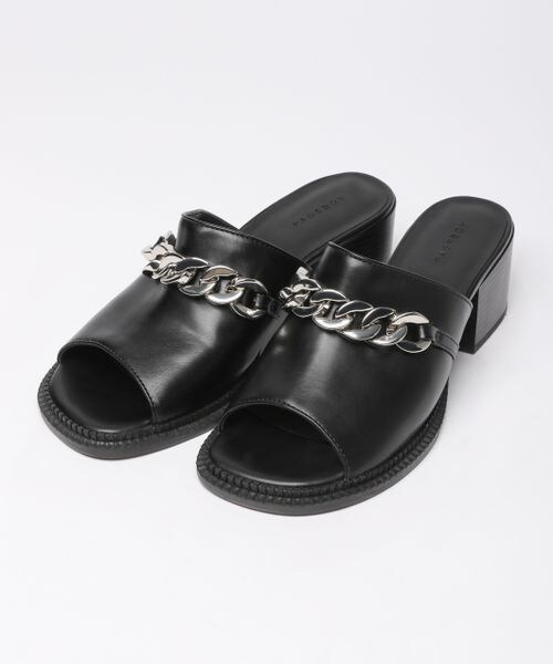 PAGEBOY（ページボーイ）の「スクエアタンクチェーンサンダル（シューズ・レディース・オフホワイト05/ブラック09・M(23.5cm)/L(24.5cm)）」の7枚目の写真