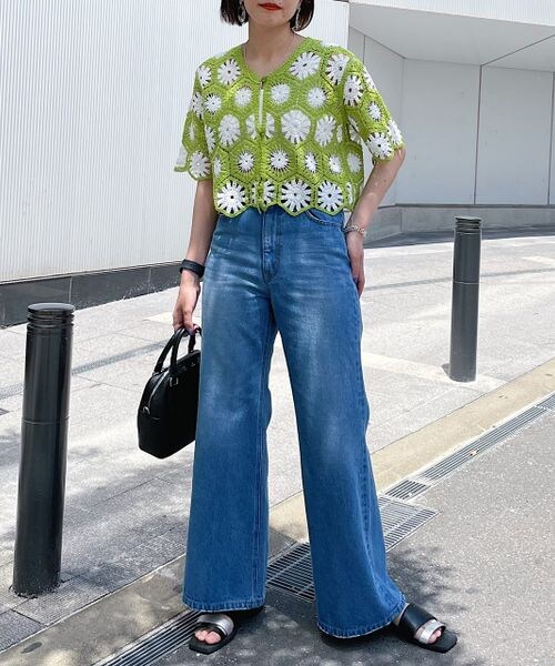 PAGEBOY(ページボーイ)の「クロシェライクショートカーディガン(トップス・レディース・ブラック09/ライム72/ブルー83・F)」の10枚目の写真