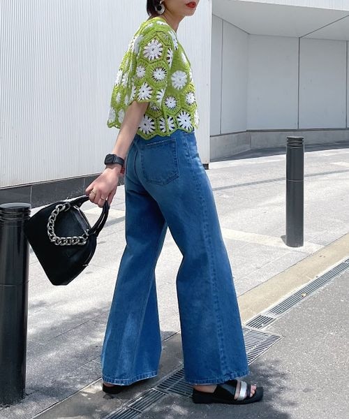 PAGEBOY(ページボーイ)の「クロシェライクショートカーディガン(トップス・レディース・ブラック09/ライム72/ブルー83・F)」の11枚目の写真