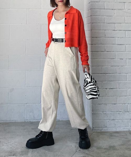 PAGEBOY(ページボーイ)の「スエットワークパンツ(パンツ・レディース・オフホワイト05/ブラック09/杢グレー15・F)」の11枚目の写真