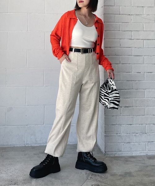 PAGEBOY(ページボーイ)の「スエットワークパンツ(パンツ・レディース・オフホワイト05/ブラック09/杢グレー15・F)」の12枚目の写真