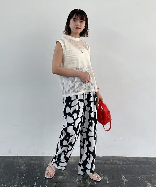 PAGEBOY(ページボーイ)の「メッシュノースリーブタンクセット(トップス・レディース・オフホワイト05/ブラック09・F)」の5枚目の写真
