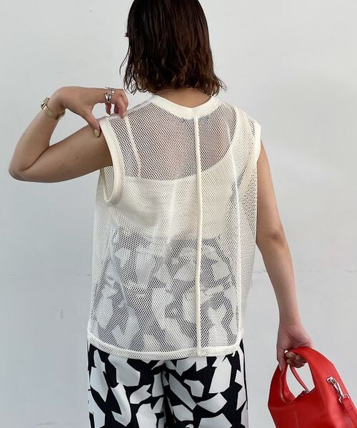 PAGEBOY(ページボーイ)の「メッシュノースリーブタンクセット(トップス・レディース・オフホワイト05/ブラック09・F)」の3枚目の写真
