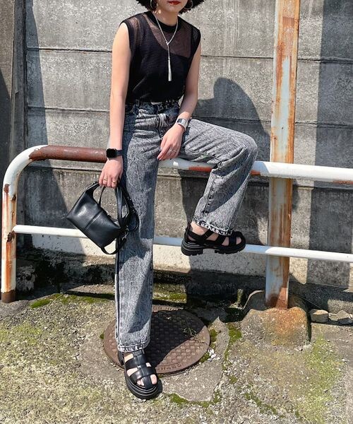 PAGEBOY(ページボーイ)の「メッシュノースリーブタンクセット(トップス・レディース・オフホワイト05/ブラック09・F)」の8枚目の写真