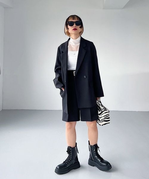 PAGEBOY（ページボーイ）の「シアーギャザータートル（トップス・レディース・マーブル柄01/オフホワイト05/ブラック09/ピンク28/ブルー83・F）」の11枚目の写真