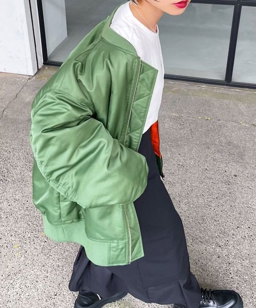 PAGEBOY（ページボーイ）の「ルーズMA-1（ジャケット/アウター・レディース・オフホワイト05/ブラック09/カーキ78・【WEB限定サイズ】S/F）」の22枚目の写真