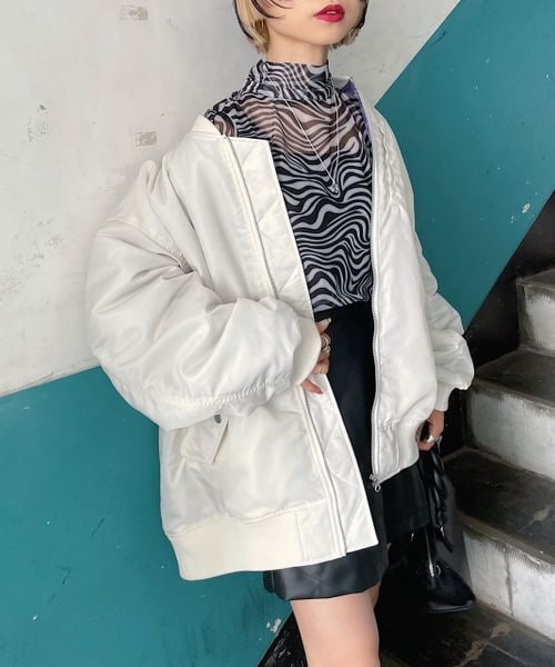 PAGEBOY（ページボーイ）の「ルーズMA-1（ジャケット/アウター・レディース・オフホワイト05/ブラック09/カーキ78・【WEB限定サイズ】S/F）」の7枚目の写真