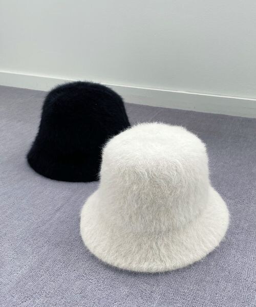 PAGEBOY（ページボーイ）の「アンゴラバケハ（帽子・レディース・オフホワイト05/ブラック09・F）」の3枚目の写真