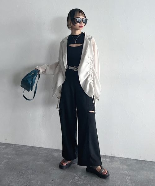 PAGEBOY（ページボーイ）の「フロントオープンニットタンク（トップス・レディース・オフホワイト05/ブラック09・FREE）」の8枚目の写真