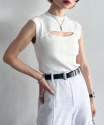 PAGEBOY | フロントオープンニットタンク(トップス)