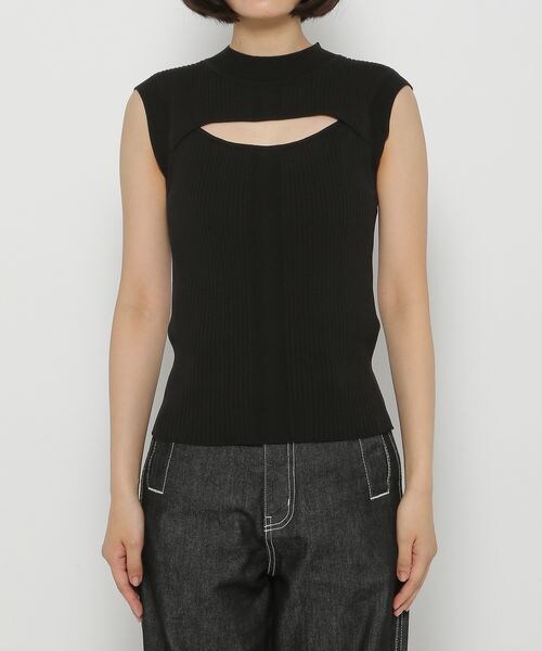 PAGEBOY（ページボーイ）の「フロントオープンニットタンク（トップス・レディース・オフホワイト05/ブラック09・FREE）」の10枚目の写真