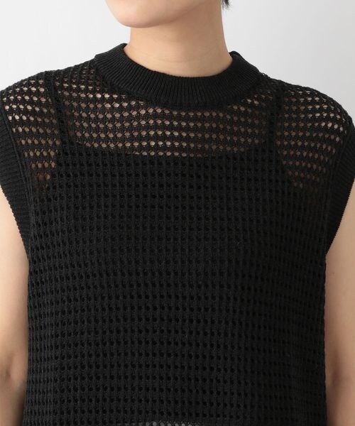 RAGEBLUE(レイジブルー)の「透かし編みノースリーブニット(トップス・レディース・ブラック09/ベージュ52/ブルー85・FREE)」の20枚目の写真