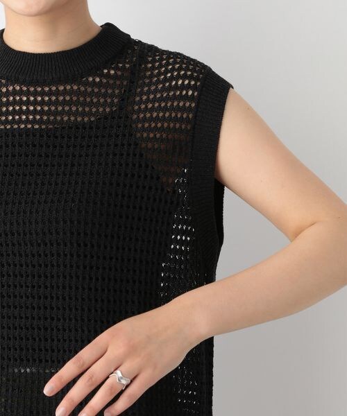 RAGEBLUE(レイジブルー)の「透かし編みノースリーブニット(トップス・レディース・ブラック09/ベージュ52/ブルー85・FREE)」の21枚目の写真