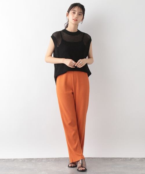 RAGEBLUE(レイジブルー)の「透かし編みノースリーブニット(トップス・レディース・ブラック09/ベージュ52/ブルー85・FREE)」の7枚目の写真