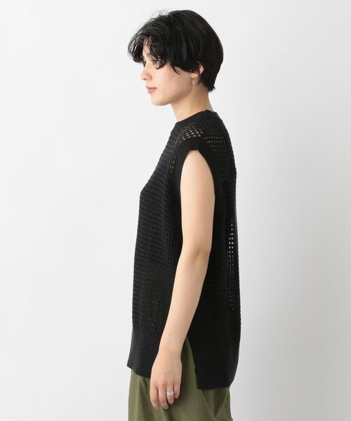 RAGEBLUE(レイジブルー)の「透かし編みノースリーブニット(トップス・レディース・ブラック09/ベージュ52/ブルー85・FREE)」の18枚目の写真