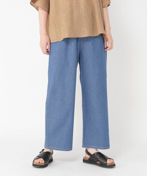 studio CLIP（スタディオクリップ）の「イージーストレートデニムパンツ[プチ・プラスサイズあり]（パンツ・レディース・ブラック19/ライトブルー82/インディゴ87・M/L/LL(WEB限定)/3L(WEB限定)/4L(WEB限定)/プチFREE(WEB限定)）」の12枚目の写真