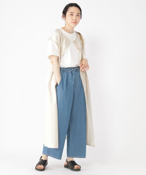 studio CLIP（スタディオクリップ）の「イージーストレートデニムパンツ[プチ・プラスサイズあり]（パンツ・レディース・ブラック19/ライトブルー82/インディゴ87・M/L/LL(WEB限定)/3L(WEB限定)/4L(WEB限定)/プチFREE(WEB限定)）」の9枚目の写真