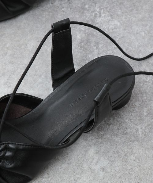 mysty woman（ミスティウーマン）の「レースＵＰギャザーミュール（シューズ・レディース・エクリュ08/ブラック09/ブラウン53・M/L）」の15枚目の写真