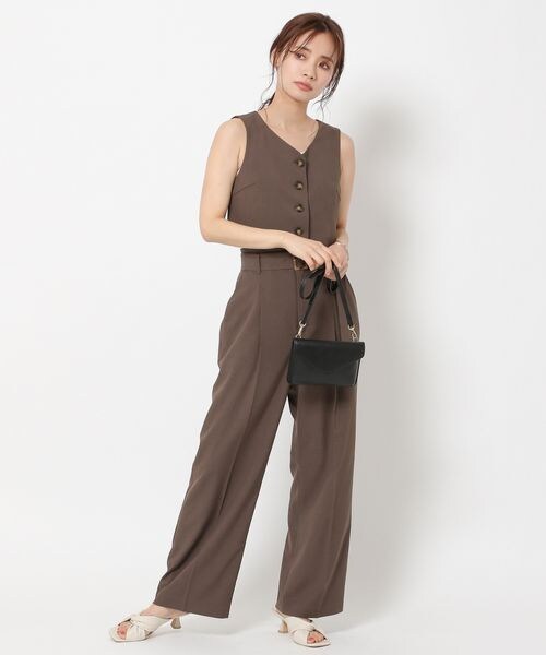 mysty woman（ミスティウーマン）の「ベルト付きワイドパンツ（パンツ・レディース・アイボリー08/ダークオレンジ48/ダークブラウン58・F）」の19枚目の写真