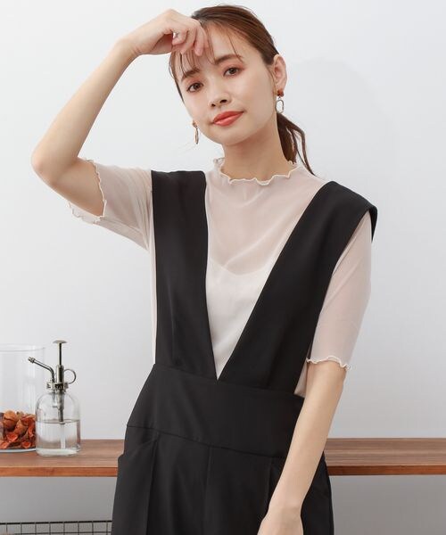 mysty woman(ミスティウーマン)の「無地/柄シアープルオーバー(トップス・レディース・アイボリー08/ブラック09/チャコール柄18/ライトグリーン72/カーキ柄78・F)」の13枚目の写真