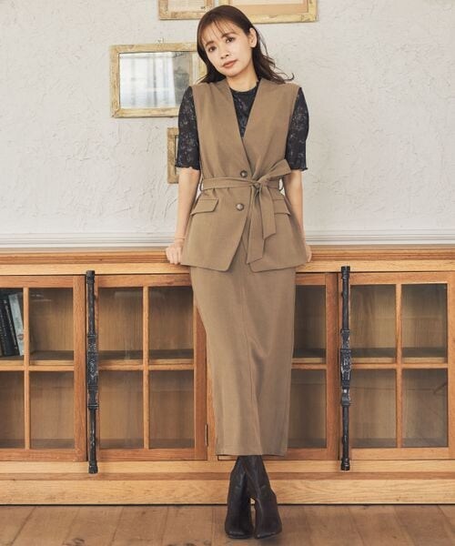 mysty woman(ミスティウーマン)の「無地/柄シアープルオーバー(トップス・レディース・アイボリー08/ブラック09/チャコール柄18/ライトグリーン72/カーキ柄78・F)」の8枚目の写真