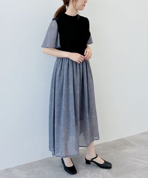 mysty woman（ミスティウーマン）の「ベストセットツイン柄ワンピース（ワンピース/ドレス・レディース・ブラック09/ベージュ52/パープル91・F）」の15枚目の写真