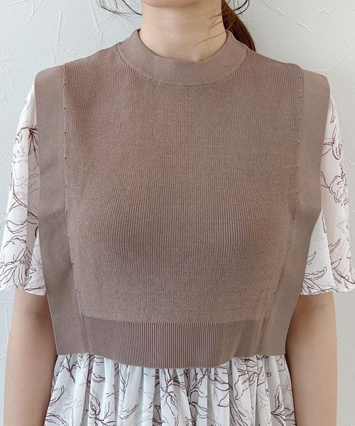 mysty woman（ミスティウーマン）の「ベストセットツイン柄ワンピース（ワンピース/ドレス・レディース・ブラック09/ベージュ52/パープル91・F）」の20枚目の写真