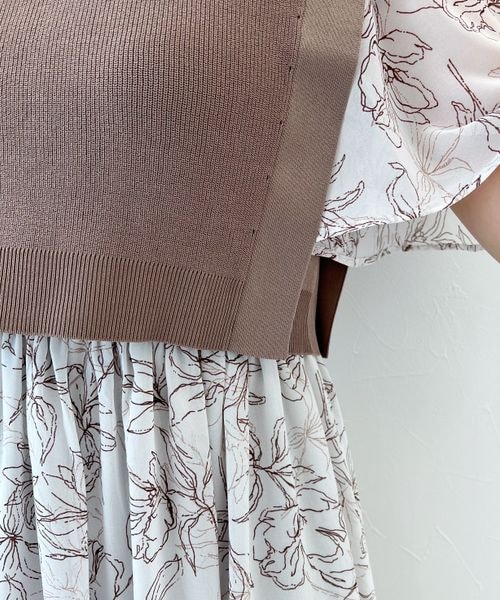 mysty woman（ミスティウーマン）の「ベストセットツイン柄ワンピース（ワンピース/ドレス・レディース・ブラック09/ベージュ52/パープル91・F）」の22枚目の写真