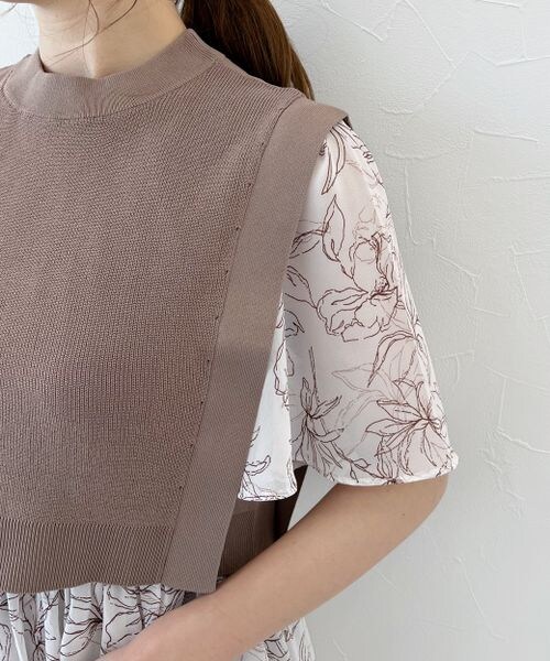 mysty woman（ミスティウーマン）の「ベストセットツイン柄ワンピース（ワンピース/ドレス・レディース・ブラック09/ベージュ52/パープル91・F）」の21枚目の写真