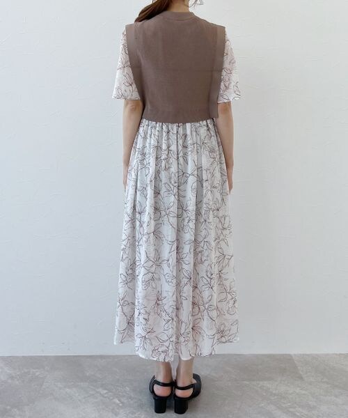 mysty woman（ミスティウーマン）の「ベストセットツイン柄ワンピース（ワンピース/ドレス・レディース・ブラック09/ベージュ52/パープル91・F）」の18枚目の写真