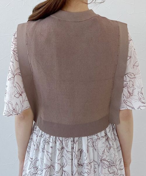 mysty woman（ミスティウーマン）の「ベストセットツイン柄ワンピース（ワンピース/ドレス・レディース・ブラック09/ベージュ52/パープル91・F）」の19枚目の写真