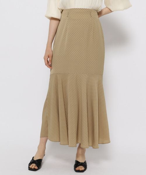 mysty woman（ミスティウーマン）の「ドット柄マーメイドスカート（スカート・レディース・ホワイト05/ブラック09/ベージュ52・F）」の15枚目の写真
