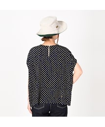 45R 小紋プリント 半袖 Tシャツ レーヨンダンプ ゆったり 総柄 45R（フォーティファイブアール）の「レーヨンダンプドット