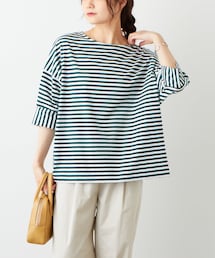PUAL CE CIN | 切替ボーダーTシャツ(Tシャツ/カットソー)