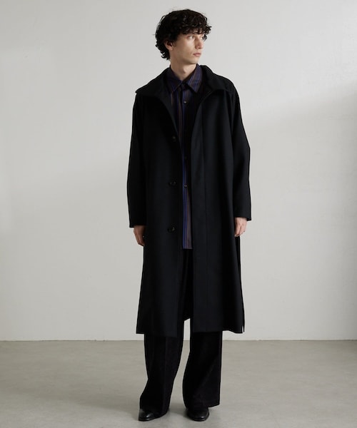 Lui's（ルイス）の「ウール混モダンBIGコート（その他アウター・メンズ・ブラック/ネイビー/ピンク・F）」の2枚目の写真