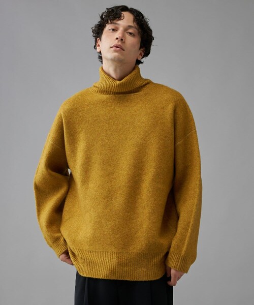 Lui's（ルイス）の「BIG タートル ニット（ニット/セーター・メンズ・ブラック/ホワイト/ベージュ/ダークグレー/ボルドー/オレンジ/イエロー/グリーン/レッド/バイオレット/ライトグレー/ネイビー・F）」の6枚目の写真