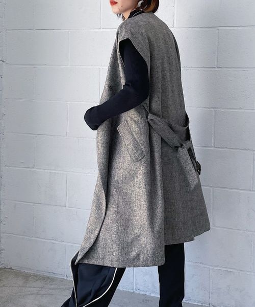 PAGEBOY（ページボーイ）の「ツイードロングジレ（ジャケット/アウター・レディース・ブラック09/ブラウン55・F）」の3枚目の写真