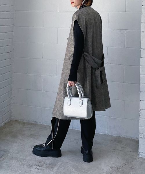 PAGEBOY（ページボーイ）の「ツイードロングジレ（ジャケット/アウター・レディース・ブラック09/ブラウン55・F）」の6枚目の写真