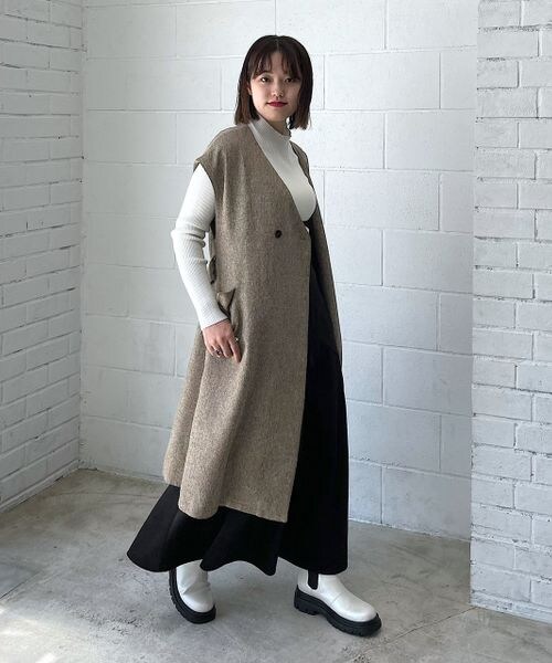 PAGEBOY（ページボーイ）の「ツイードロングジレ（ジャケット/アウター・レディース・ブラック09/ブラウン55・F）」の12枚目の写真