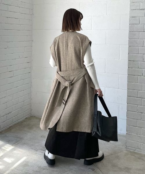 PAGEBOY（ページボーイ）の「ツイードロングジレ（ジャケット/アウター・レディース・ブラック09/ブラウン55・F）」の11枚目の写真