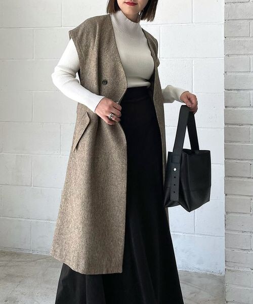 PAGEBOY（ページボーイ）の「ツイードロングジレ（ジャケット/アウター・レディース・ブラック09/ブラウン55・F）」の8枚目の写真