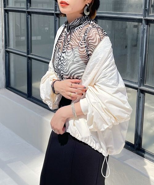 PAGEBOY(ページボーイ)の「ライトMA-1(ジャケット/アウター・レディース・オフホワイト05/ブラック09/エメラルド79・F)」の5枚目の写真